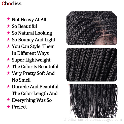 Chorliss Wholesale Synthetic Hair Wigs Glueless Braided Lace Frontal Wigs Vendor Afro Perruque Tresse Long Braided Lace Wigs